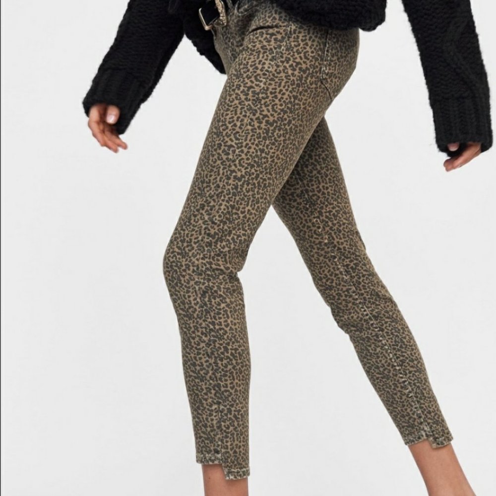 Zara Animal Print Jeans 8